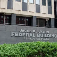 New York^ NY^ USA - September 23^ 2021: Exterior of Jacob K^ Javits Federal Building at 26 Federal Plaza