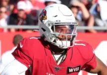 Arizona Cardinals quarterback and first overall draft pick Kyler Murray (1) rolls out of the pocket during an NFL game. Nov 10^ 2019; Tampa^ FL USA
