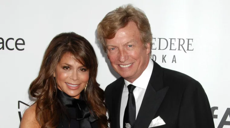 Paula Abdul and Nigel Lythgoe at the 4th Annual amfAR Inspiration Gala on December 12^ 2013 in Los Angeles^ CA