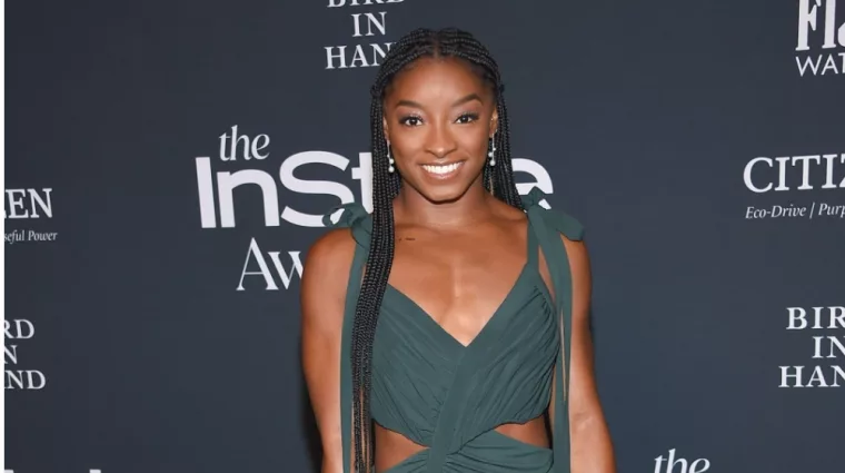 Simone Biles arrives for the In Style Awards on November 15^ 2021 in Los Angeles^ CA. LOS ANGELES - NOV 15