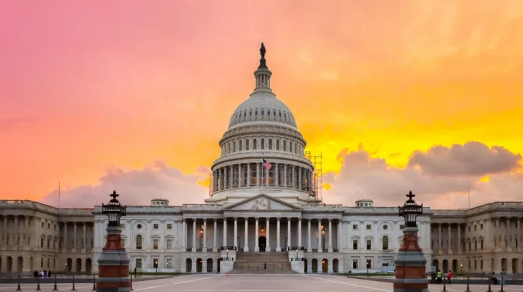 The United States Capitol building in Washington DC^ sunrise