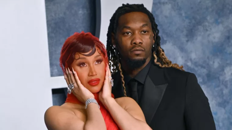 Cardi B and Offset at the 2023 Vanity Fair Oscar Party at the Wallis Annenberg Center. BEVERLY HILLS^ CA. March 12^ 2023