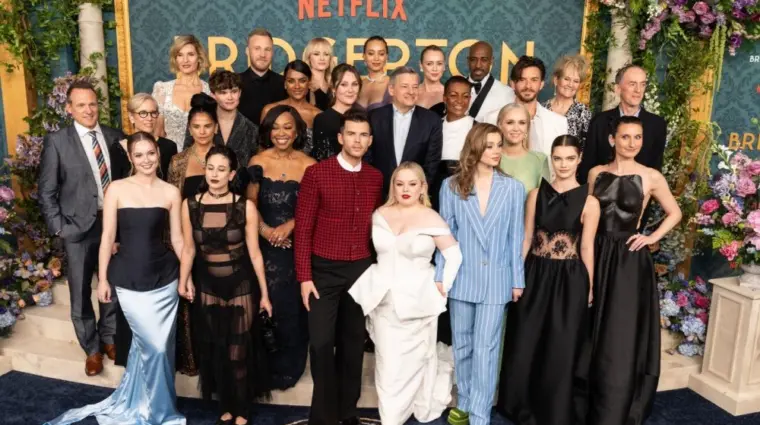 Cast and crew attend Netflix Bridgerton season 3 premiere at Alice Tully Hall in New York on May 13^ 2024