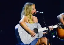 Megan Moroney performs in Hollywood^ Florida on November 14^ 2024 as part of Audacy’s Stars and Strings benefit concert.