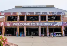 Aerial view of the Grand Ole Opry in Nashville Tennessee. Aug 08^ 2023-Nashville^ TN