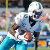 Miami Dolphins wide receiver Tyreek Hill (10) in actions during an NFL football game against the Los Angeles Chargers^ Sept. 10^ 2023^ in Inglewood^ Calif.