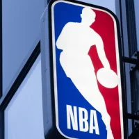 NBA vertical store sign in Oxford street London^ Uk - October 19^ 2024