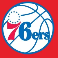 Philadelphia 76ers Logo with red background