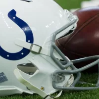 Colts helmet - Indianapolis Colts host the Oakland Raiders on 9/29/19 at Lucas Oil Stadium in Indianapolis IN-USA