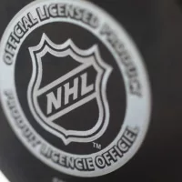 Official game puck from NHL^ National hockey league^ USA.