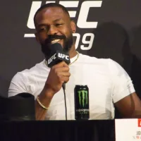Jon Jones addresses a question from the crowd during the UFC 309 press conference ahead of the event. New York^ NY^ USA - November 14^ 2024: