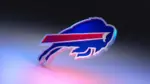 Buffalo Bills logo on dark background with shiny details. 3D render. MUENSTER^ GERMANY - June 03^ 2023