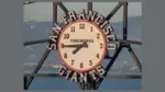 San Francisco Giants Scoreboard Clock by TimeWorks displaying the time of about 7:45pm during a game at ATT Park in San Francisco^ California. San Francisco - May 11^ 2010
