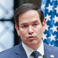 Secretary of State Marco Rubio speaks at a press conference after meeting with President Bernardo Arevalo. Guatemala City^ Guatemala. 02-05-25