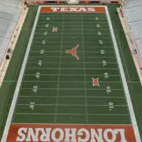 Birds Eye View of Texas Memorial Stadium^ Home of the Texas Longhorns Football Team AUSTIN^ US - May 28^ 2019