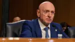 Senator Mark Kelly as the Senate Intelligence committee holds a hearing to examine the nomination of Tulsi Gabbard to be Director of National Intelligence. January 30^ 2025 - Washington DC