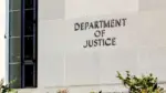 Sign of United States Department of Justice(DOJ) on their headquarters building in Washington^ D.C. USA. Washington D.C.^ USA - March 1^ 2020: