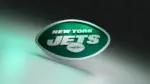 New York Jets logo on dark background with shiny details. 3D render. MUENSTER^ GERMANY - June 03^ 2023