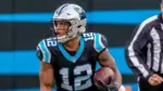 DJ MOORE (12) plays against the visiting Seattle Seahawks at Bank Of America Stadium in Charlotte^ NC. November 25^ 2018