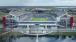 Aerial photograph of Camping World Stadium^ Orlando^ Florida^ USA. February 9^ 2024.