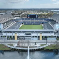 Aerial photograph of Camping World Stadium^ Orlando^ Florida^ USA. February 9^ 2024.
