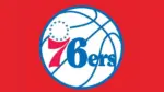 Philadelphia 76ers Logo with red background