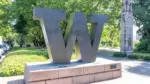 ‘W’ logo at University of Washington in Seattle^ WA^ USA - June 15^ 2023. The University of Washington is a public research university located in Seattle.