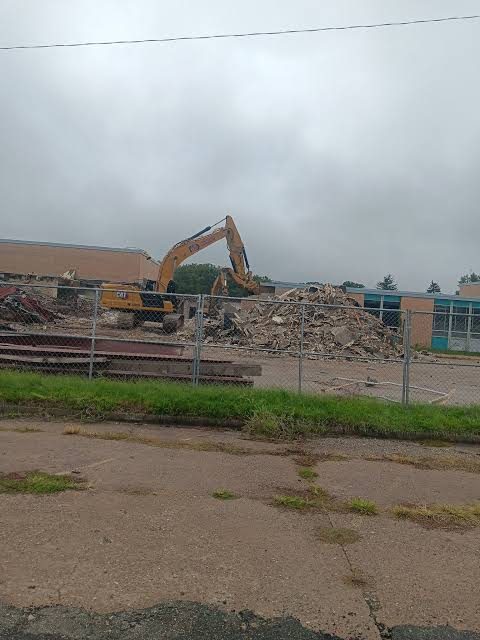 Demolition is underway at Burlington’s former James Madison Middle School, 65 years after the building first opened