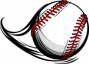 18252862 - illustration of softball or baseball with movement motion lines