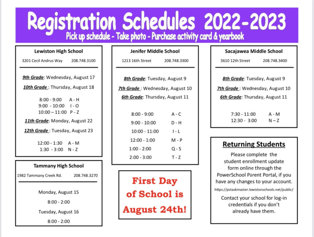 Lewiston School District registration begins KOZE