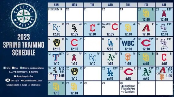 The Cactus League 2024 Spring Training Schedule Calendar
