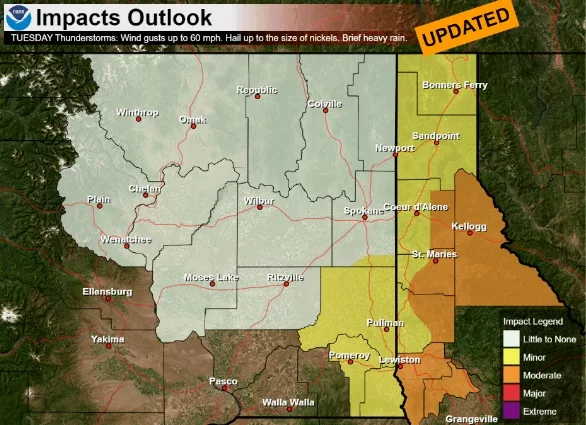 NWS: Moderate Impacts From Thunderstorms This Afternoon & Evening; High ...