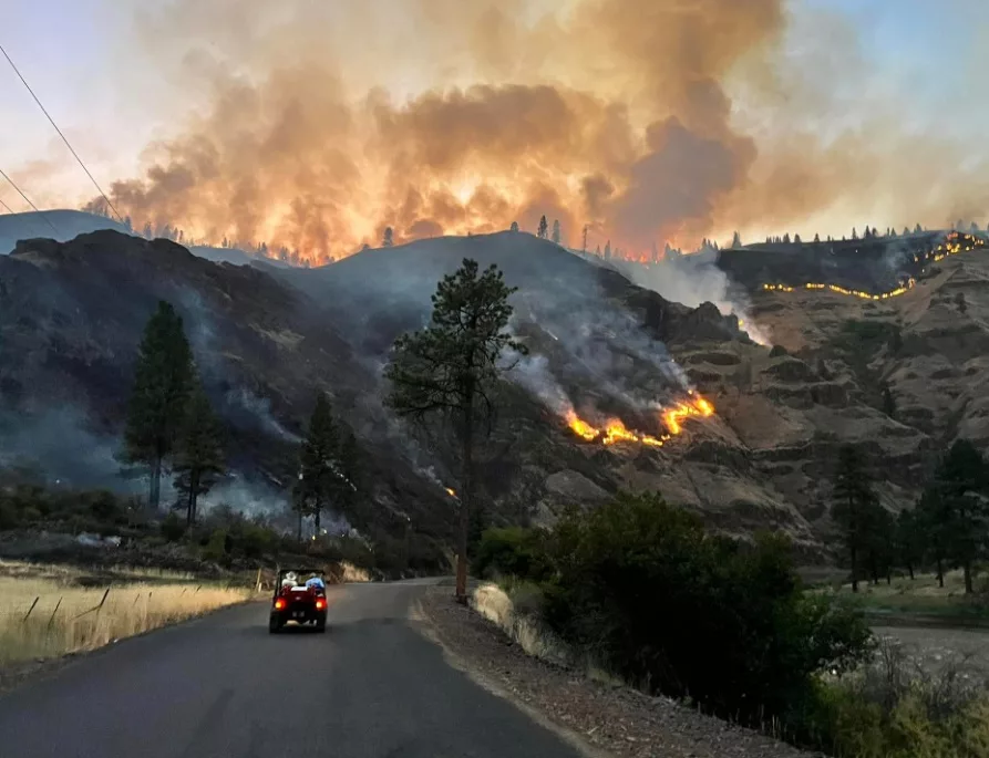 Cougar Creek Fire Near Boggan's Oasis on the Grande Ronde River at 540 ...