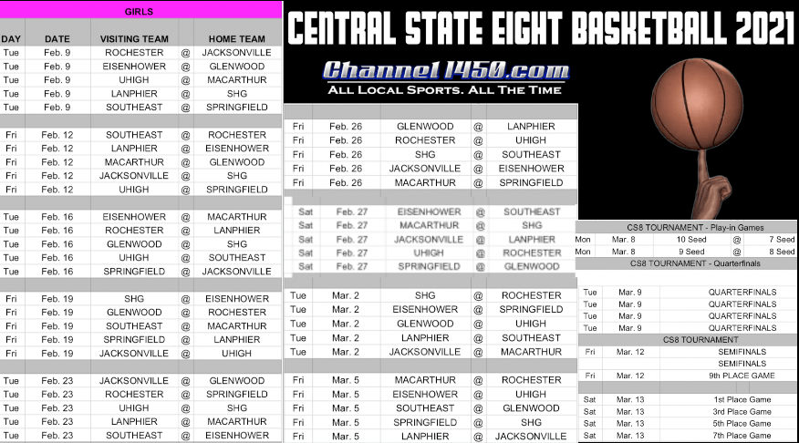 Central State Eight Basketball Schedules for 2021 | Channel1450.com