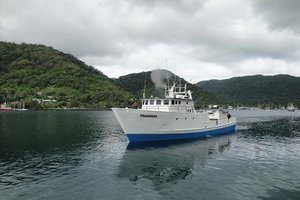 A fishing vessel in the waters of American Samoa.
