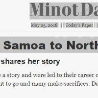 nurse minot career advancement perseveres local daily dakota north samoa tells student american story