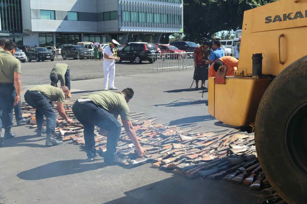 Samoa Police destroy guns, drugs & ammunition
