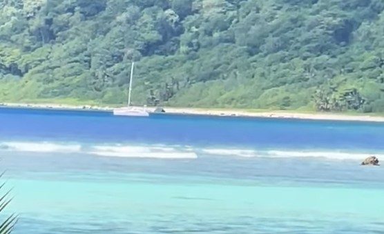 Yacht anchored off Sili, Manu’a