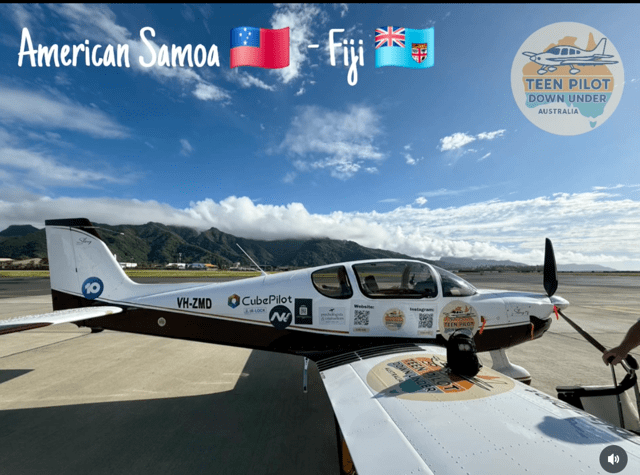 Australian teen pilot makes stop over in record setting trip