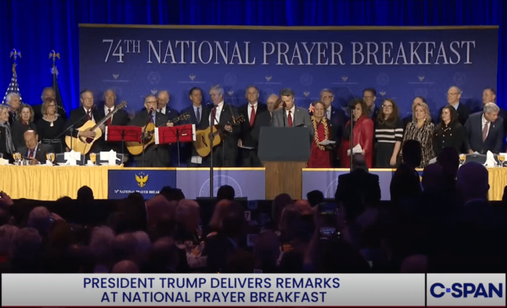 Amata joins choir at National Prayer Breakfast