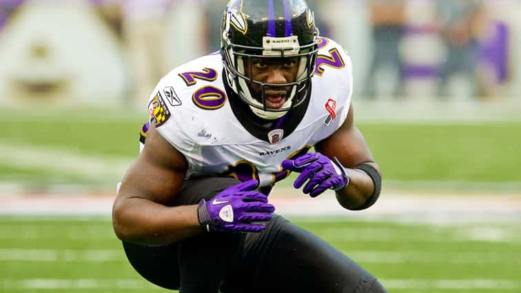 Baltimore Ravens safety Ed Reed (20) celebrates defeating the