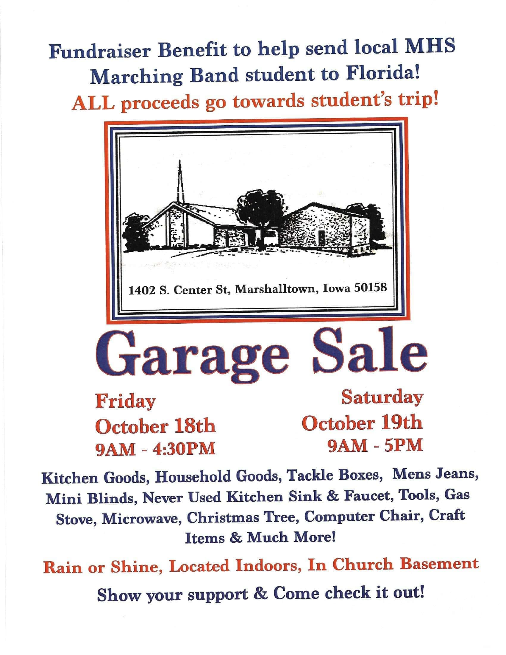 Mhs Band Fundraiser Garage Sale Kfjb Am