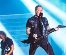 Kirk Hammett (Left) and James Hetfield (Right) of Metallica performs onstage at Zilker Park during Austin City Limits 2018 Weekend One.AUSTIN^ TX / USA - OCTOBER 5th^ 2018: