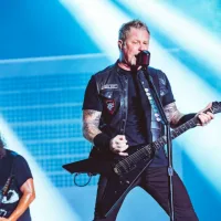 Kirk Hammett (Left) and James Hetfield (Right) of Metallica performs onstage at Zilker Park during Austin City Limits 2018 Weekend One. AUSTIN^ TX / USA - OCTOBER 5th^ 2018