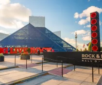 The Rock and Roll Hall of Fame and Museum in Downtown Cleveland Ohio USA on November 4^ 2016