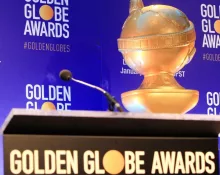 sign at the nomination announcements for the 76th Annual Golden Globe Awards at the Beverly Hilton Hotel