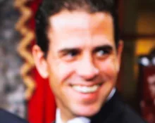 Hunter Biden^ court session. A court hammer on the background of a photo.