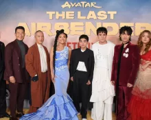 Daniel Dae Kim^ Ken Leung^ Kiawentiio Tarbell^ Gordon Cormier^ Ian Ousley^ Dallas Liu^ Elizabeth Yu attends the premiere of Netflix's Avatar The Last Airbender. Hollywood^ CA^ February 15^ 2024: