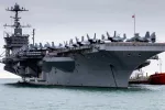 USS Harry S Truman at anchor. Stokes Bay^ Hampshire^ UK October 8 2018