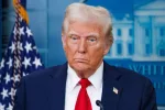 President Donald Trump speaks at a White House press briefing after a Black Hawk helicopter collided with American Airlines flight 5342 by DCA airport WASHINGTON – January 30 2025